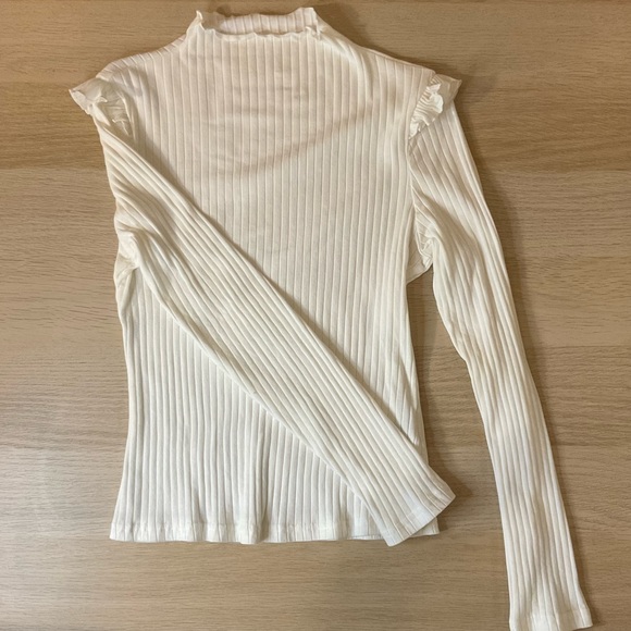 Cream Mock Neck Shirt - Picture 4 of 4